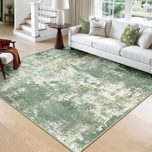 RELEANY Washable Area Rugs Square 8ft Non-Slip Modern Abstract Soft by RELEANY