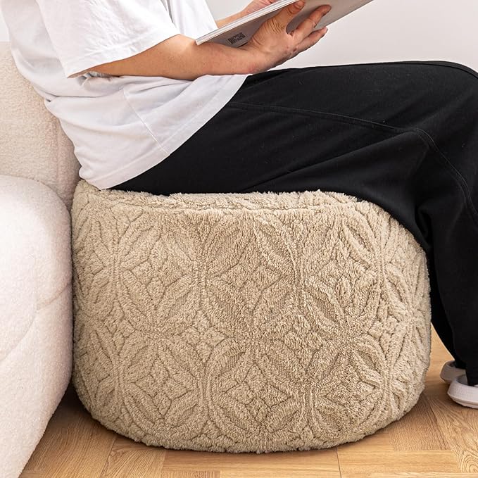 Plush Multi-Functional Ottoman Pouf – Ergonomic Ottoman Foot Rest - Image 5
