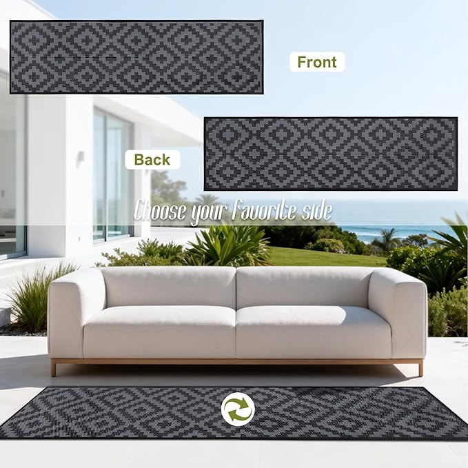 SAND MINE Waterproof Outdoor Rug, Plastic Reversible Rug, Modern Area Rug - Image 3