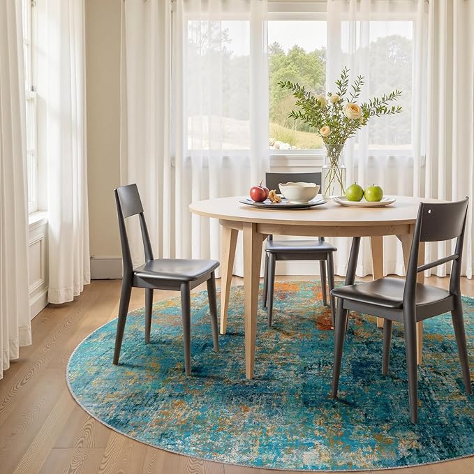 RELEANY Washable Area Rugs 6ft Non-Slip Modern Abstract Soft - Image 4
