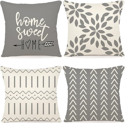 YCOLL Pillow Covers 16x16 Set of 4, Modern Sofa Throw Pillow Cover, Decorative by PillowCoversExpert
