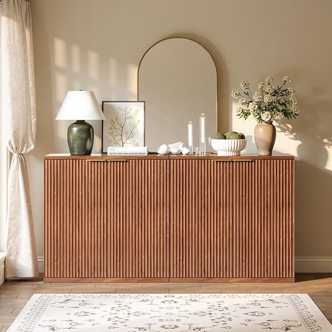 Evermagin 63" Walnut Buffet Cabinet - Image 3