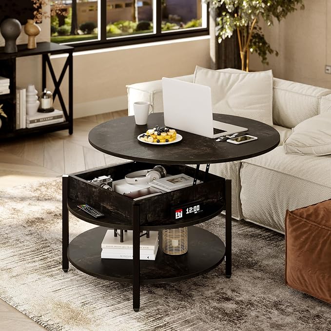 FABATO Round Lift Top Coffee Table - Image 2
