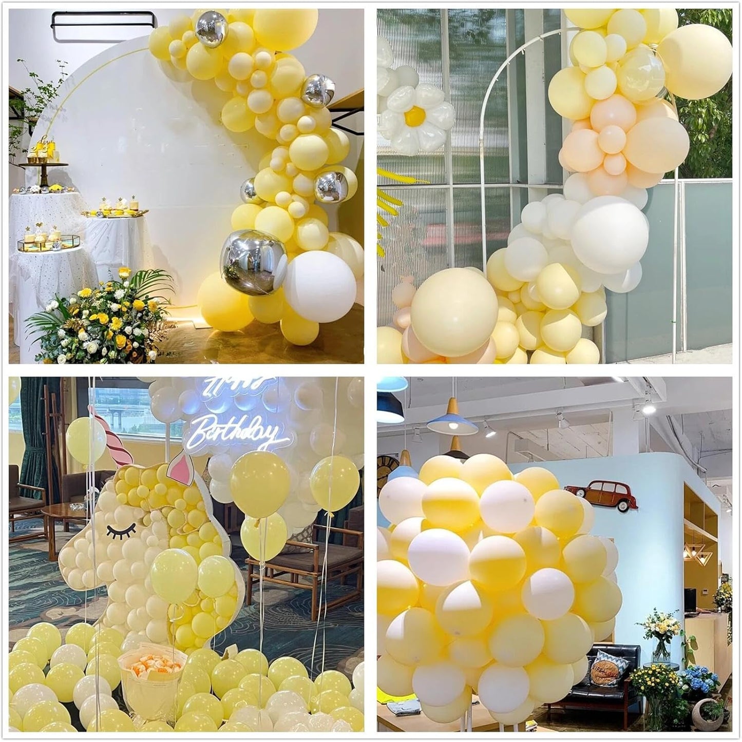 412pcs Pastel Yellow Balloon Garland Arch Kit 18 12 10 5 Inch Different Sizes Light Yellow Latex Balloons for Baby Shower Birthday Anniversary Wedding Gender Reveal Sunflower Party Decoration