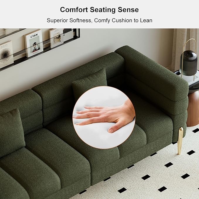 homary Boucle Sofa 79”, Modern 3 Seater Couch - Image 4