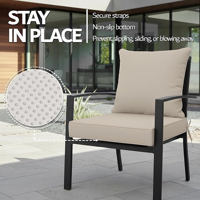 22x22 Inch Patio Chair Cushions Set of 4, Outdoor Furniture Cushions - Image 5