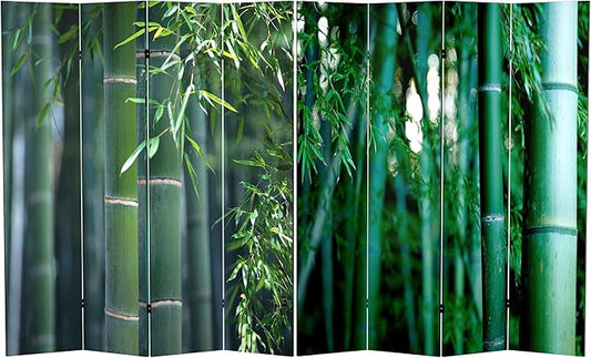 Red Lantern 6 ft. Tall Double Sided Bamboo Tree Canvas Room Divider 4 Panel 4 by RedLantern