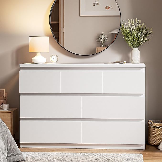 Jocoevol Modern White 7 Drawer Dresser - Image 8