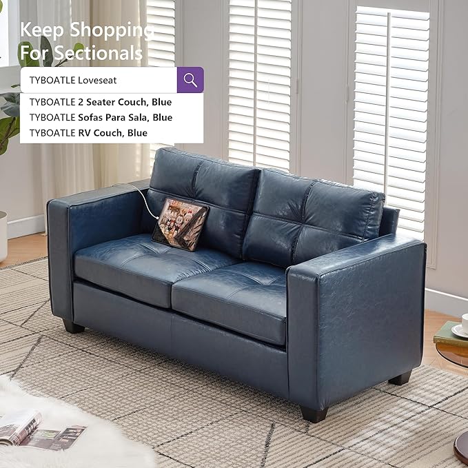 TYBOATLE 65" Faux Leather Loveseat - Image 8