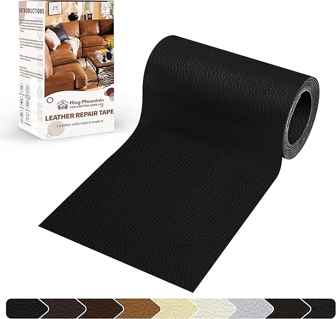KING MOUNTAIN Leather Repair Patch, 4 x 63 Inches self Adhesive Leather Repair by ForABetterHomeLife
