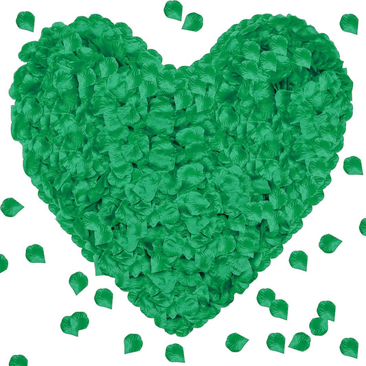 1000Pcs Rose Petals, Artificial Flower Petals Fake Silk Red Rose Petals for Romantic Night,Wedding,Proposal Anniversary Flower Decorations (Green)