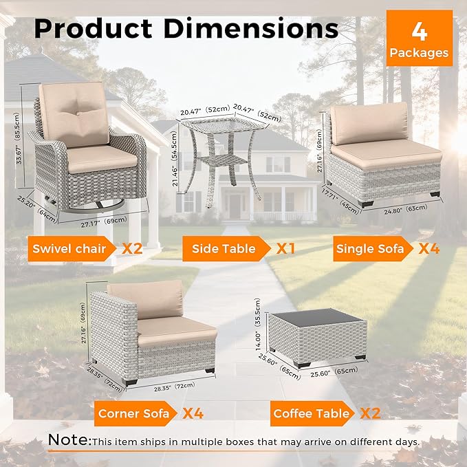 10-Seat Modern Patio Furniture Set - Image 3