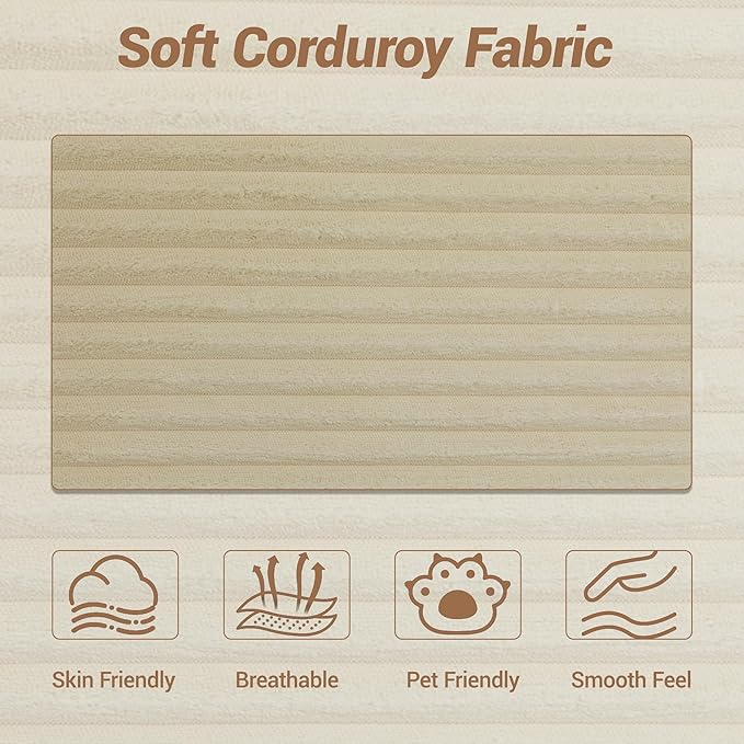 105'' Modular L-Shaped Boneless Sectional, Corduroy Deep Seat Cloud Sectional - Image 7