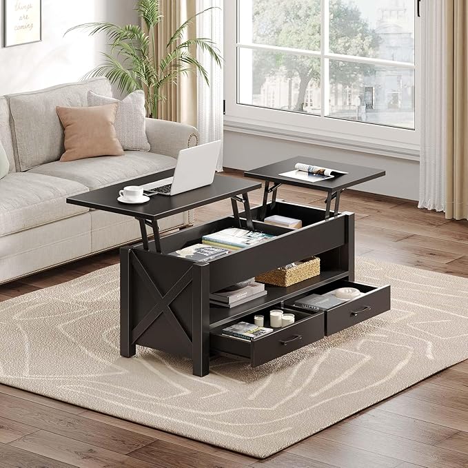 Seventable Coffee Table, 47.2" Lift Top Coffee Table - Image 6