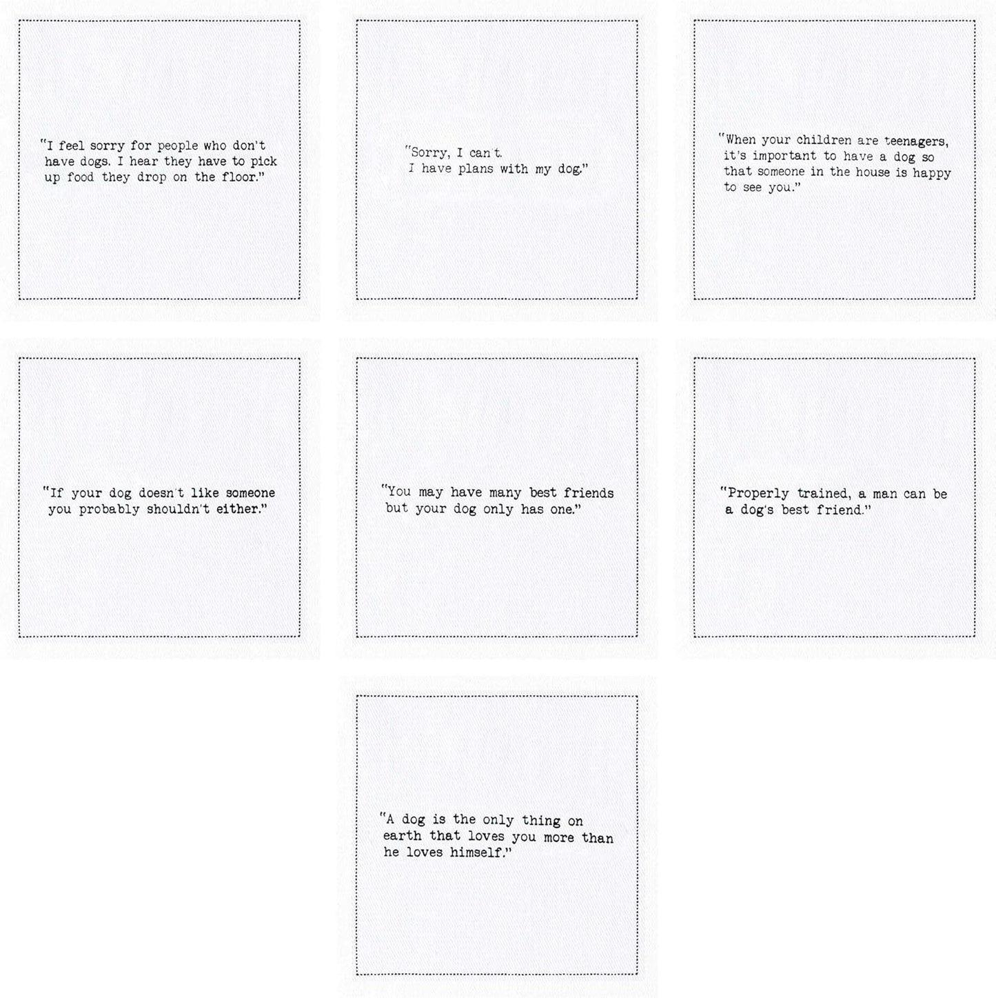FIVE STAR NAPKINS Dog Quotes, White Cotton Cocktail Napkins, Beverage Napkins, Bar Napkins, Cloth Napkins, Party Napkins, Events, Holidays, Weddings, Birthdays, Disposable, 4.5'' x 4.5''- (50x)