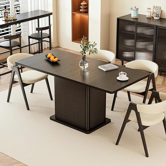 Extendable Black Kitchen Dining Table - Image 3