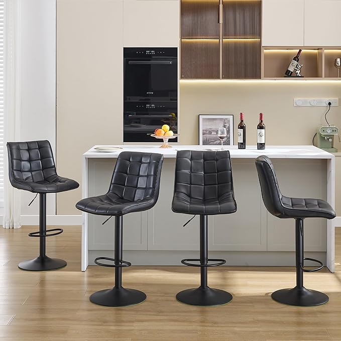 FIRAVOE Bar Stools Set of 4, Adjustable Counter Height Bar Stools 24"-33" - Image 9