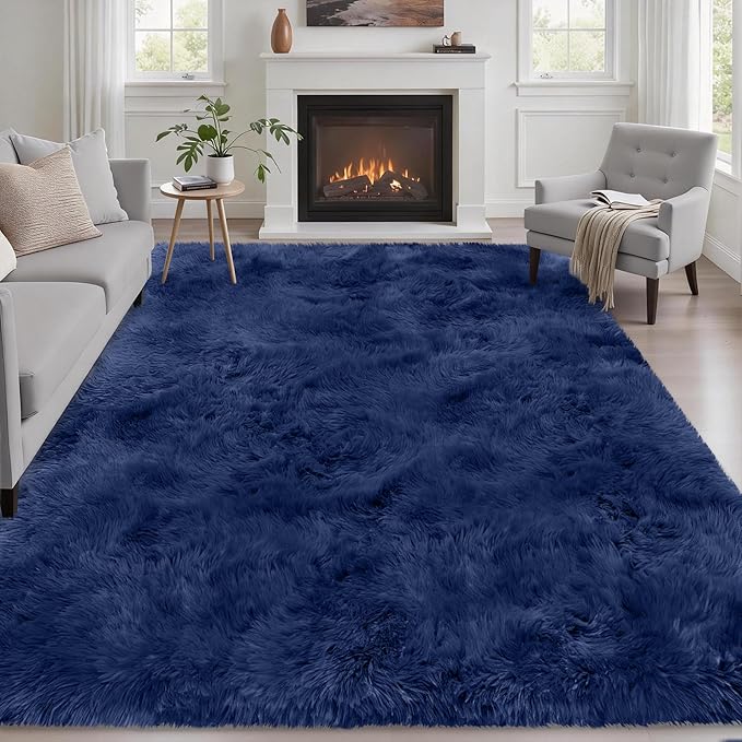 Fluffy 5x7 Area Rugs for Living Room Bedroom: Ultra Soft Shag Rug Non-Slip by Luxturiy