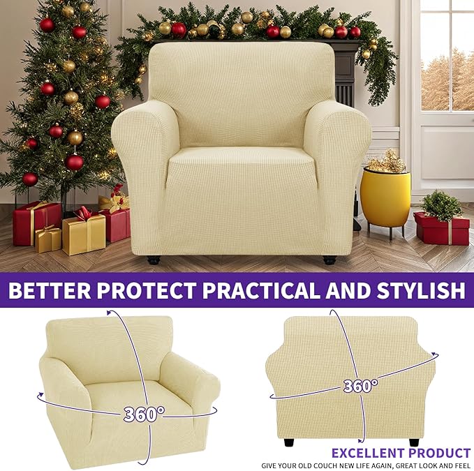 ZNSAYOTX Super Stretch Chair Slipcover Universal Sofa Chair Covers - Image 2