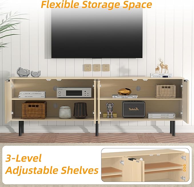 TV Stand for 80 Inch TV, Entertainment Center - Image 7