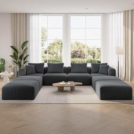 Novilla 141" Modular Sectional Sofa, Modern Cloud Sectional Couch by Novilla