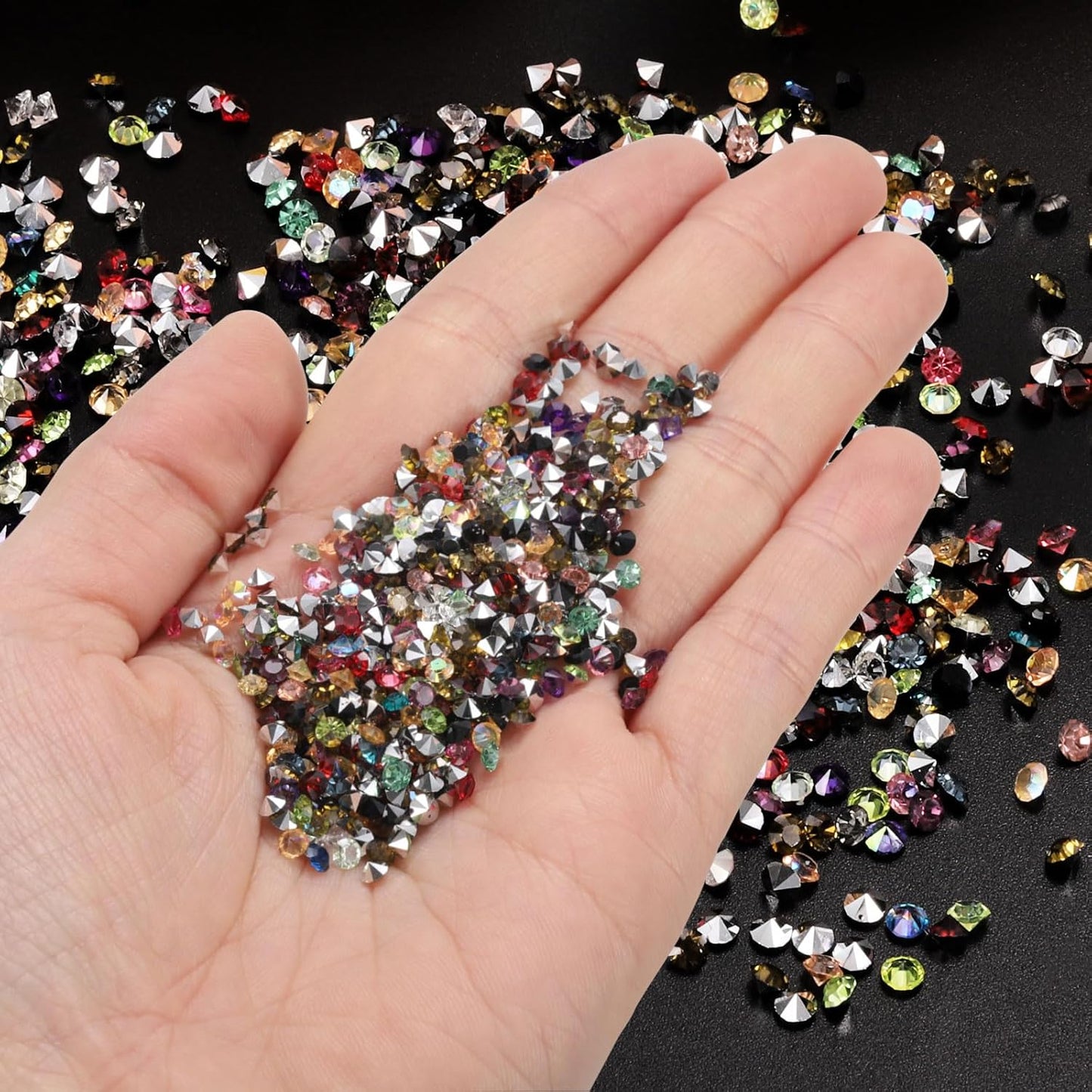 PATIKIL 14000Pcs Wedding Table Scatter Confetti Crystals 3mm Acrylic Diamonds Vase Fillers Gems for Table Centerpiece Decorations Bridal Shower Party, Mint Green AB