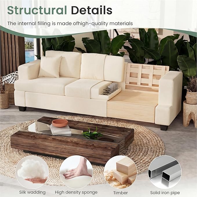 YOUDENOVA Sofa, 3 Piece Set Comfy Sofa, 2 Loveseat & 3 Seater Couch - Image 7