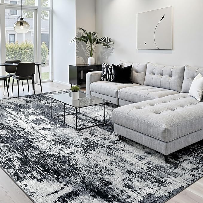 RELEANY Washable Area Rugs 5'x7' Non-Slip Modern Abstract Soft - Image 7
