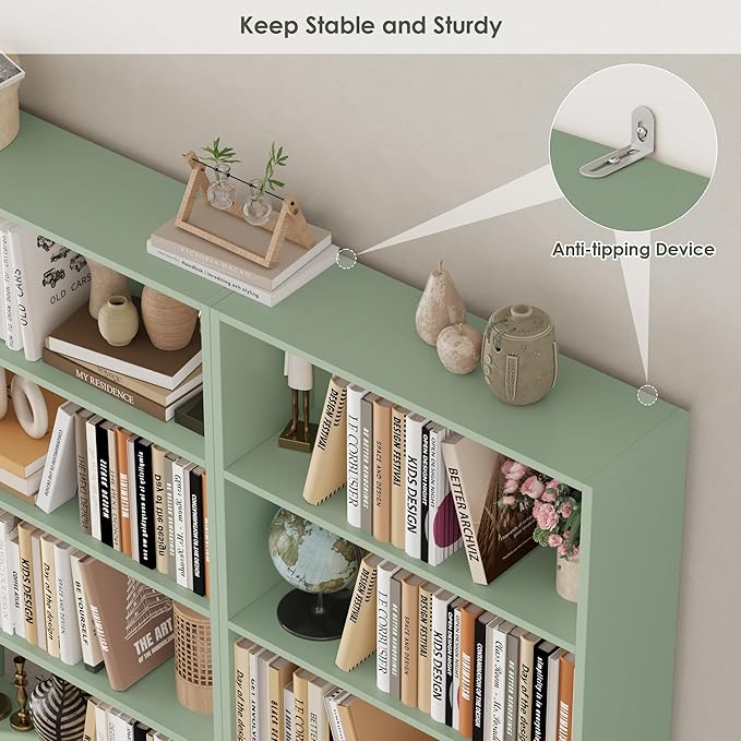 FOTOSOK 6-Tier Open Bookcase and Bookshelf, Freestanding Display Storage - Image 7
