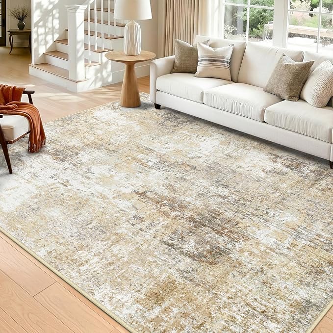 RELEANY Washable Area Rugs 6'x8' Non-Slip Modern Abstract Soft by RELEANY
