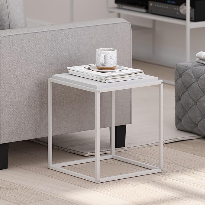 Furinno Moretti Side Table, 1-Tier Stackable Metal Frame End Table, Night Stand - Image 2