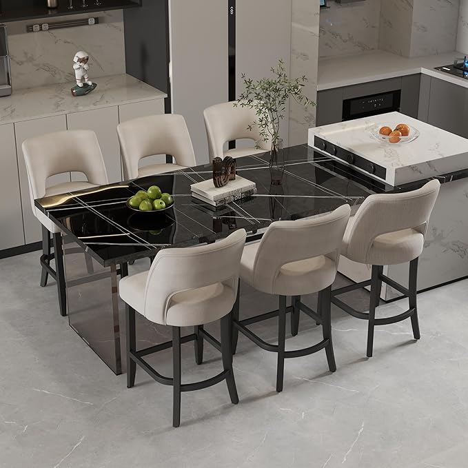 VKNOW Bar Stools Set of 6, Modern Counter Stools by VKNOW