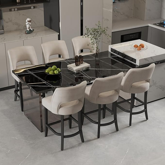 VKNOW Bar Stools Set of 6, Modern Counter Stools by VKNOW