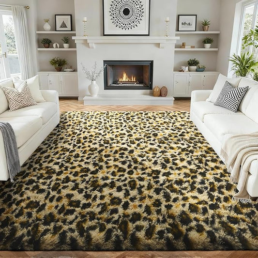 Ophanie 6x9 Leopard Rugs for Living Room Bedroom, Large Cheetah Print Rug by Ophanie