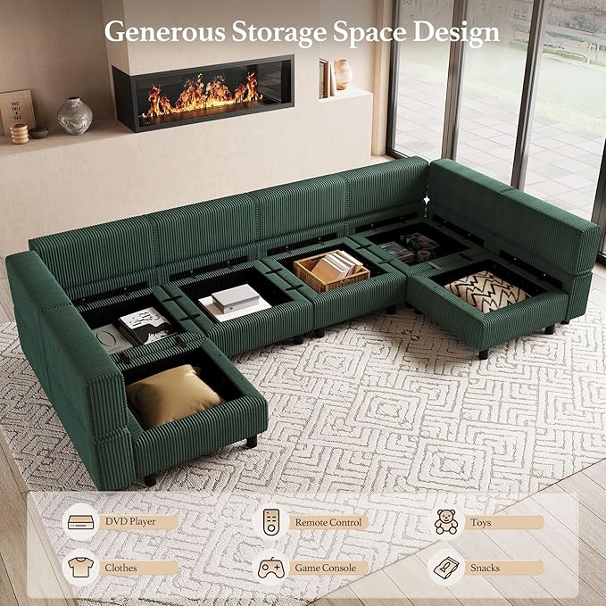 Belffin U Shaped Sectional Sofa Couch Modular Sectional Sofa - Image 3