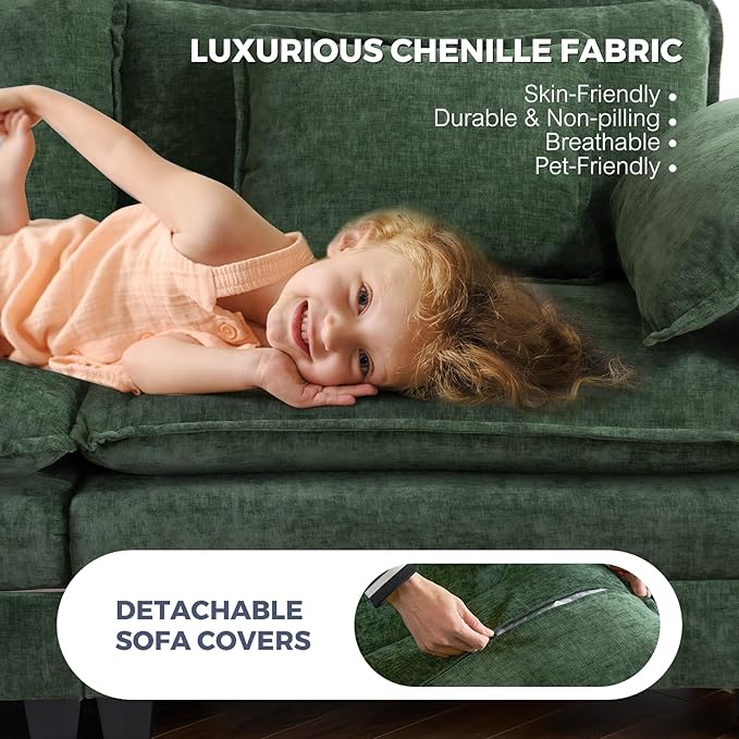 ELUCHANG 116" Luxury Modular Sectional Sofa, Comfy Deep Seat Cloud Couch - Image 3