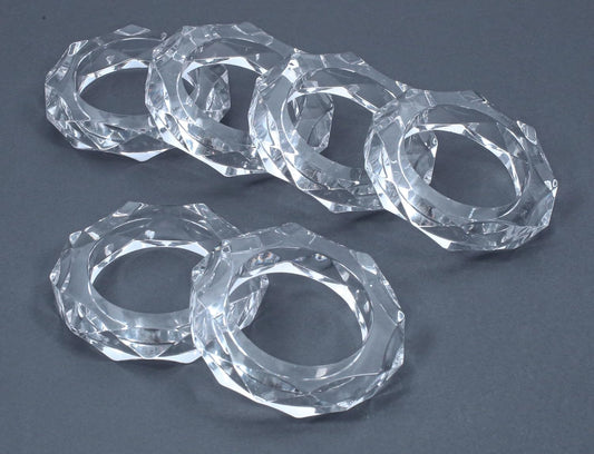 Transparent Acrylic Napkin Rings - Set of 12 Elegant Serviette Holders for Wedding, Party, Dining Table & Holiday Décor - Clear Napkin Rings by ALPHA Living HOME