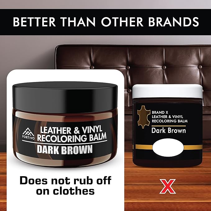 FORTIVO Leather Recoloring Balm, Color Restorer, Scratch Remover, Couch Paint - Image 4