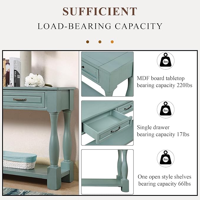 Knocbel Long Antique Entry Console Table - Image 9