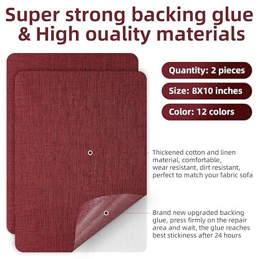 Self-Adhesive Fabric Repair Patches, Large Size 8X11 inch Linen Furniture - Image 2