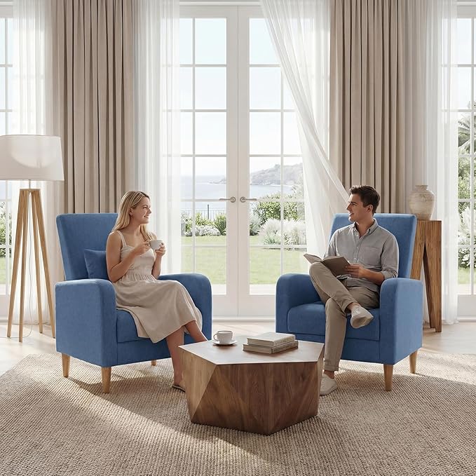 COLAMY Mid-Century Modern Upholstered Accent Chair - Image 9