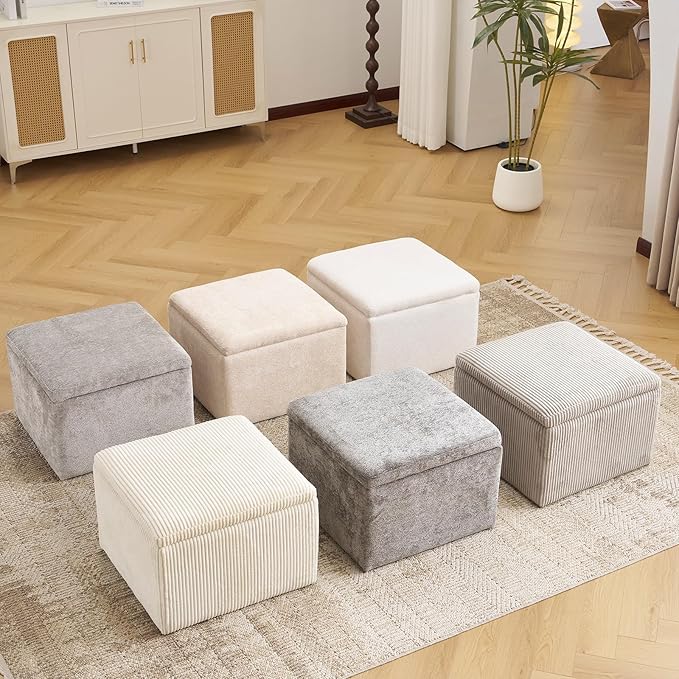 Cube Storage Ottoman, Ottoman Footstool - Image 6