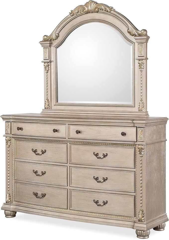 First of a Kind Evelyn Traditional 5 Piece King Bedroom Set - Image 4