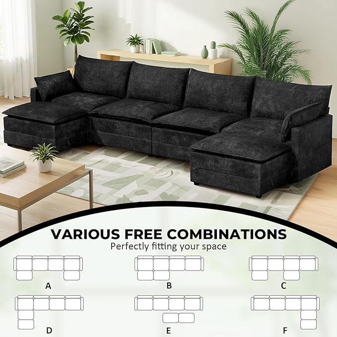 LEVELEVE 147" U-Shape Modular Sofa - Image 4