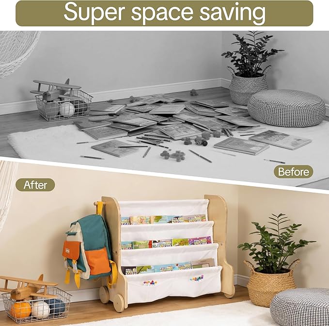 WONFUlity 4-Tier Kids Bookshelf, Book Shelf - Image 4