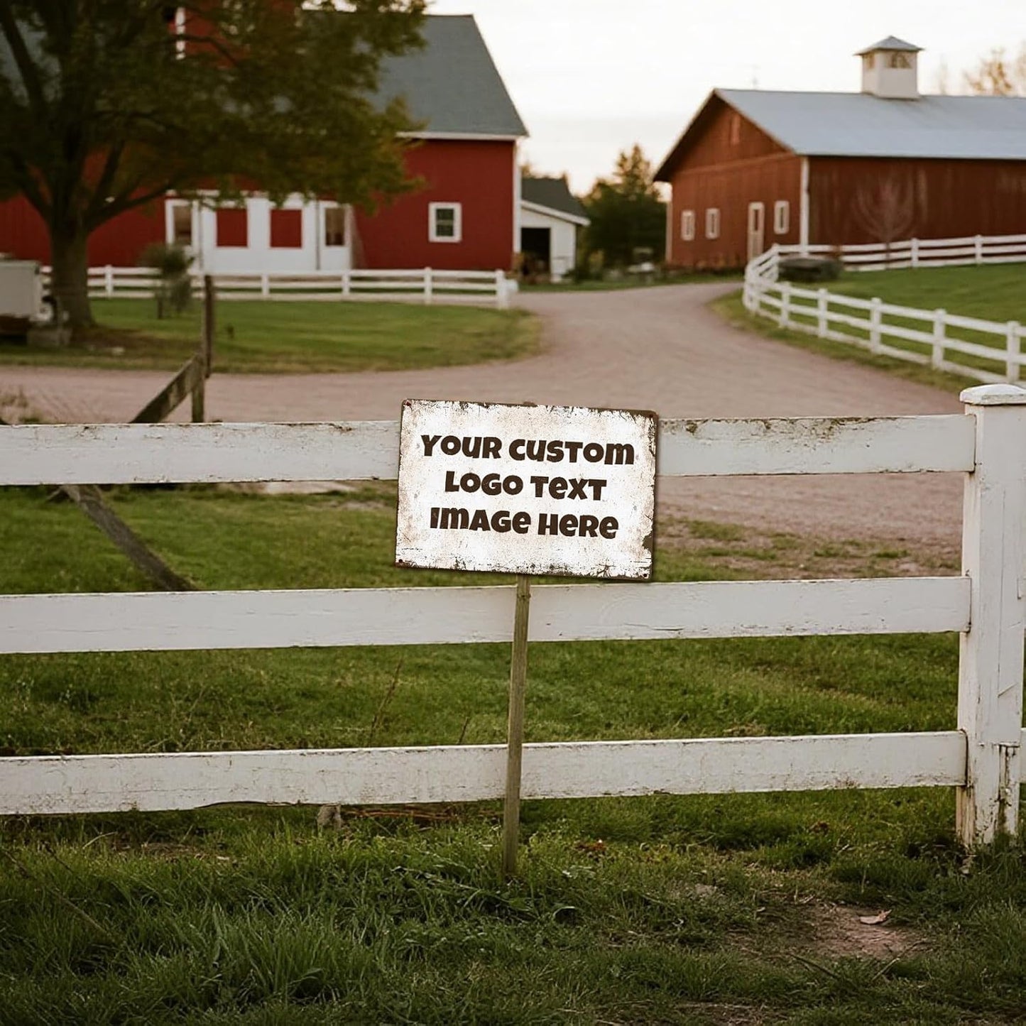 Personalized Metal Sign Custom with Photo Text Logo for Outdoor Yard Garden Home Business Wedding Wall Decor Street Sign Style (Horizontal)