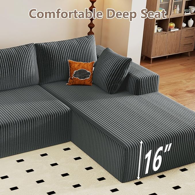 95" Cloud Sectional Couch U-Shaped Chaise - Image 8