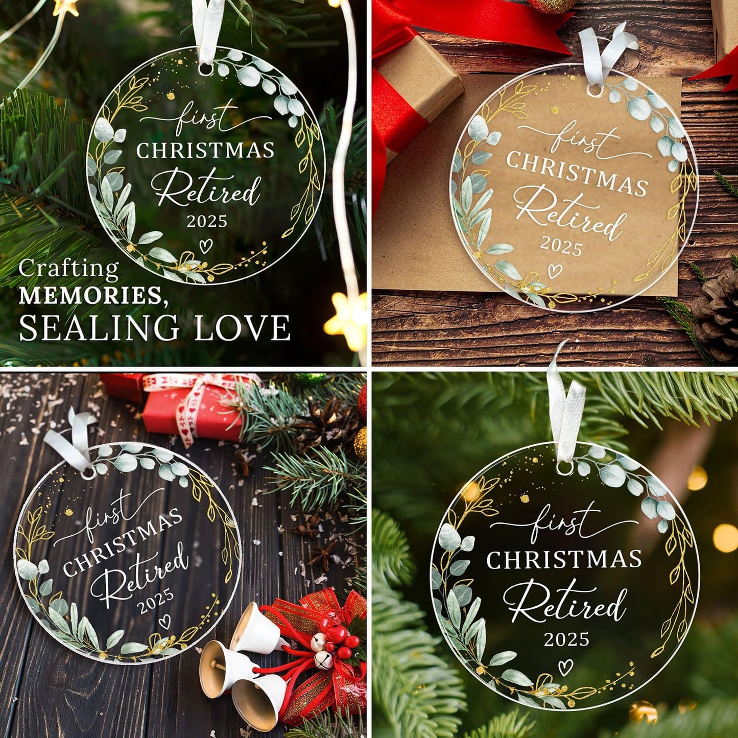 HEXMOZ Retirement Gifts for Women, Men 2025 - First Christmas Retired Ornament 2025 - Retired Gift for Coworker, Boss, Employee, Teacher, Nurse, Woman, Man - Acrylic Ornament Keepsake