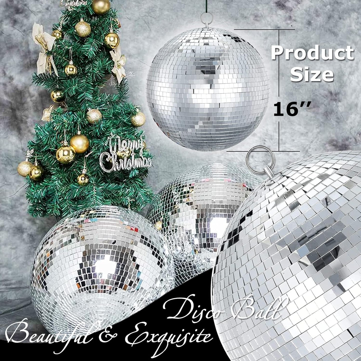 16-Inch Large Disco Ball – Mirror Ball Disco Ball Decor for Parties, Weddings, and Fun Party Events