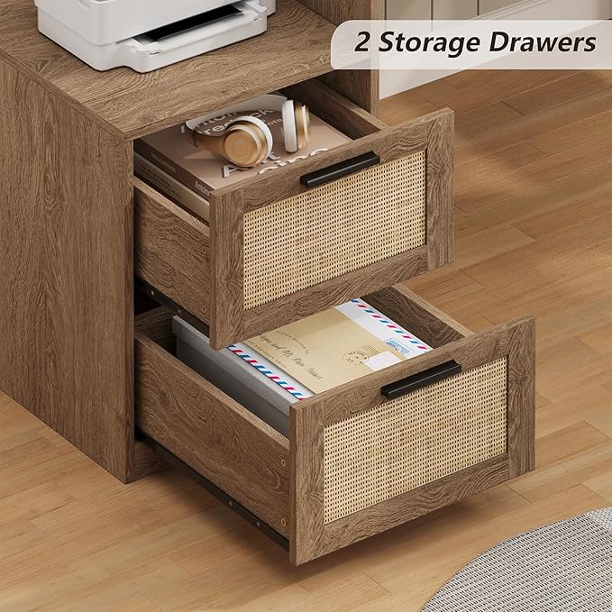 YOMILUVE 63" Farmhouse L Shaped Executive Desk - Image 5